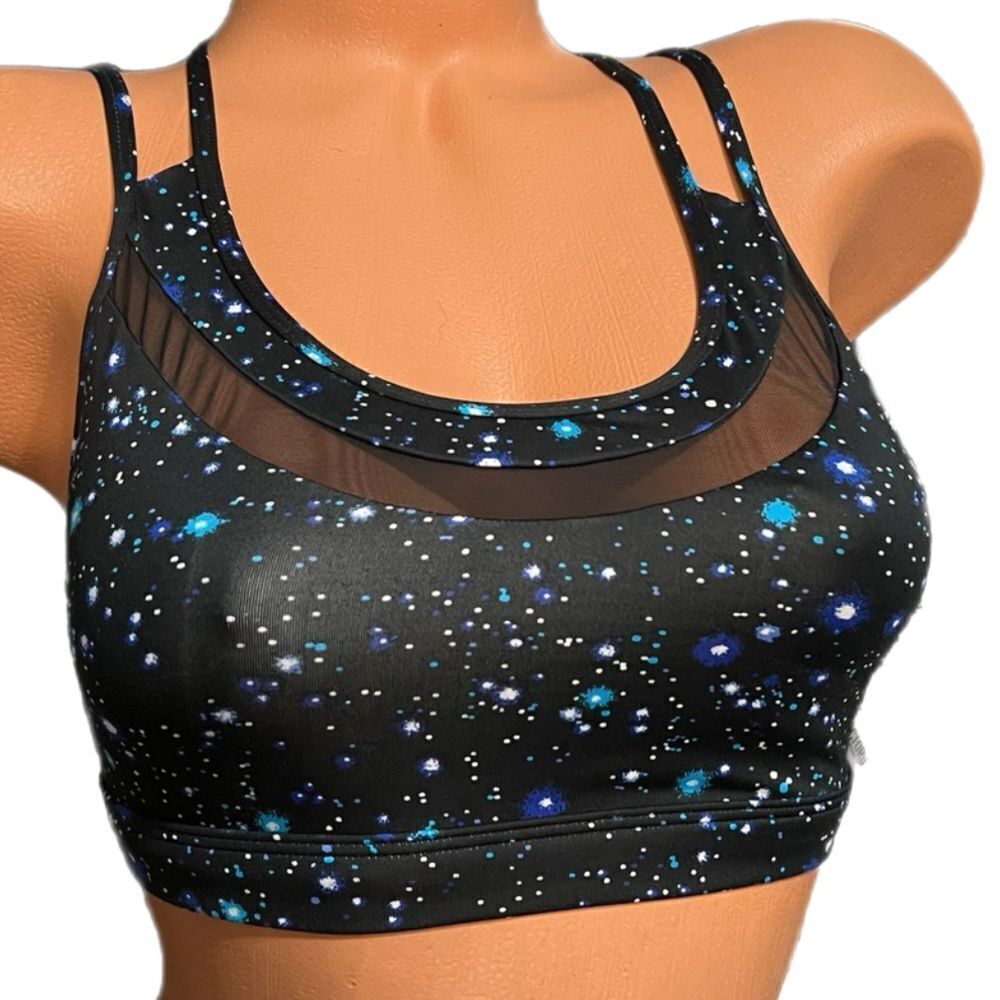 Victoria’s Secret vsx Padded Strappy back Sexy Mesh detail sport bra multicolor